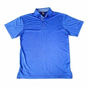 FootJoy Golf Polo Shirt Mens Large Blue Performance Stretch Terranea Resort Logo